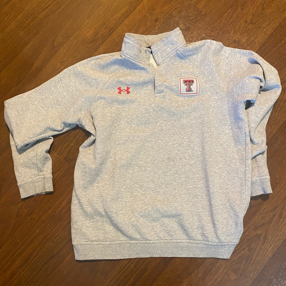 Texas Tech Under Armour 1/4 button up pull over.